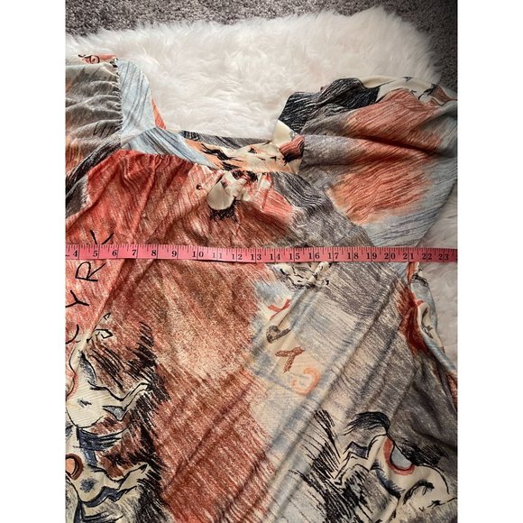 Vintage CYRK House Dress Nightgown Pencil Art Drawing Horses Size M L - Picture 10 of 10